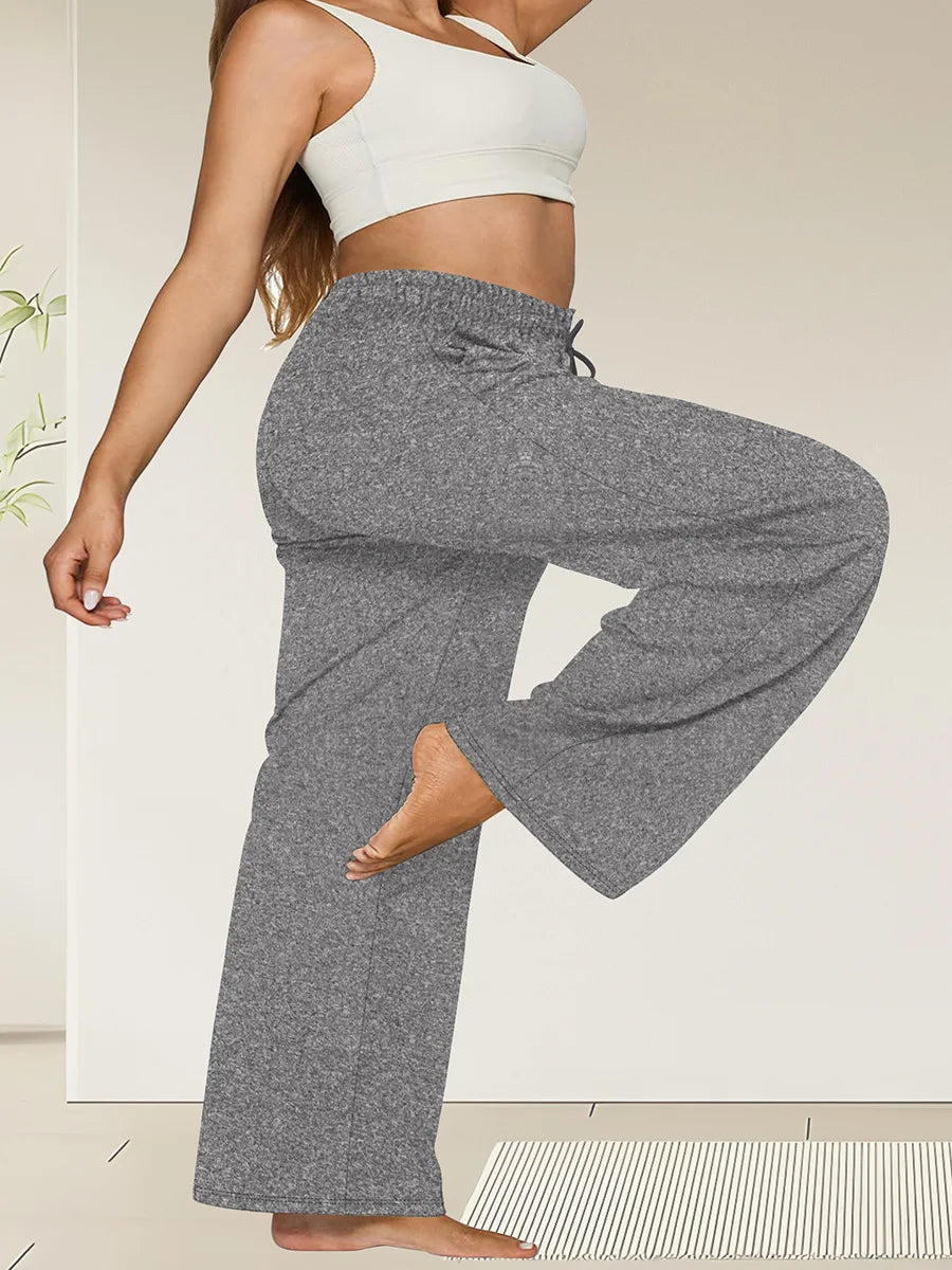 Pantalon Jambes Larges — Taille Élastique & Poches