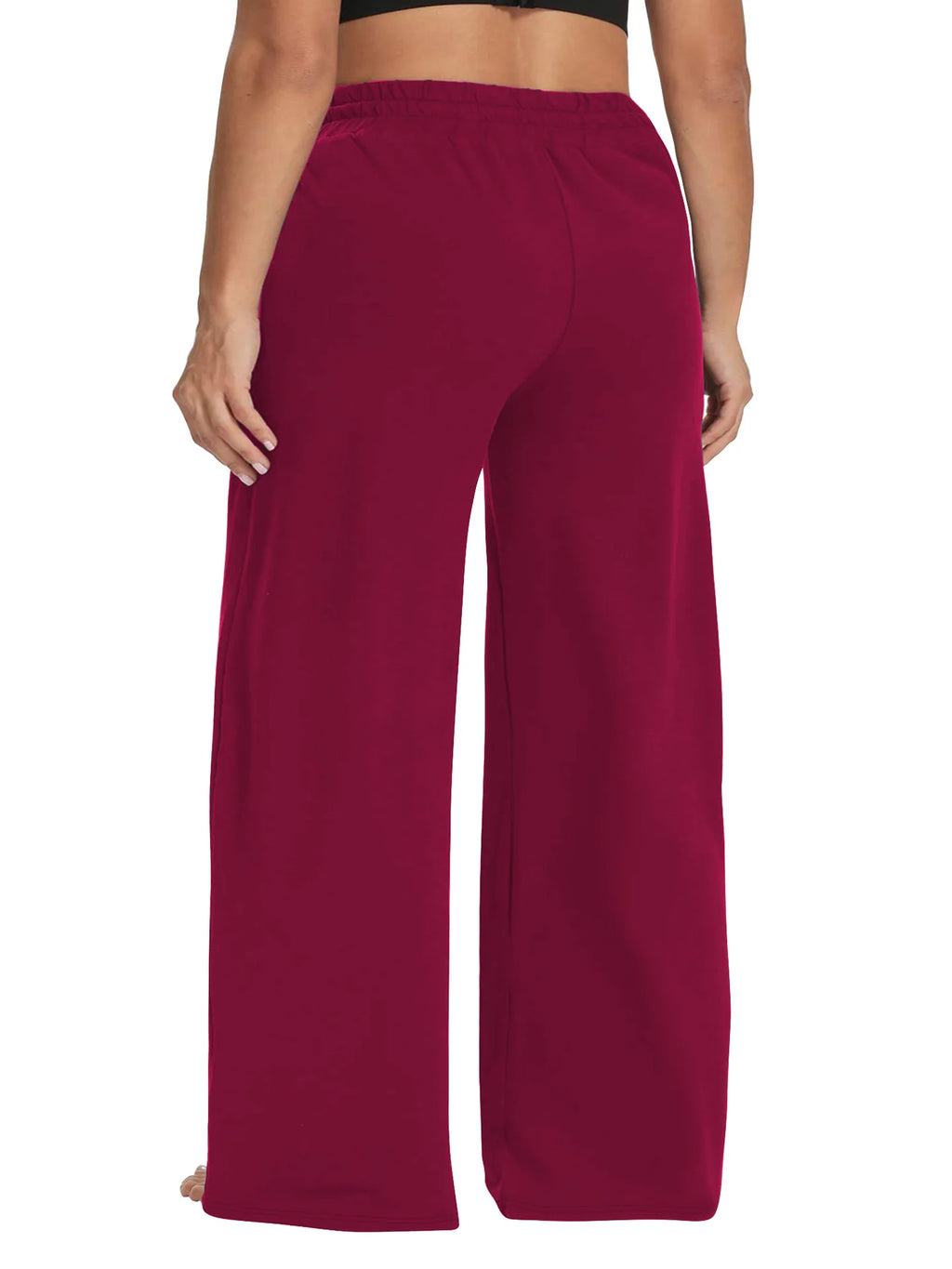 Pantalon Jambes Larges — Taille Élastique & Poches