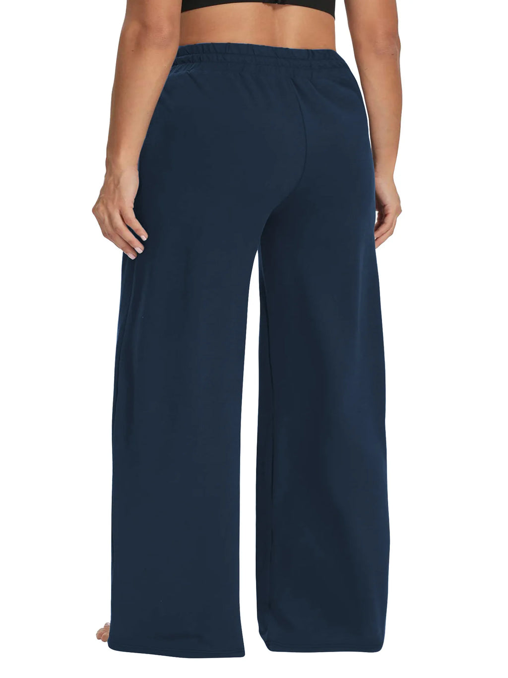 Pantalon Jambes Larges — Taille Élastique & Poches